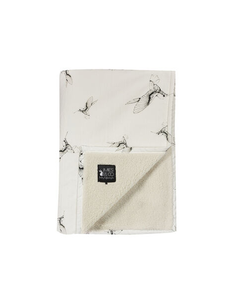 Couverture imprimés oiseaux Mies & Co blanche 70x100 cm 0-6 mois COUV CLOUD DANC / 19PCTE004DEL999