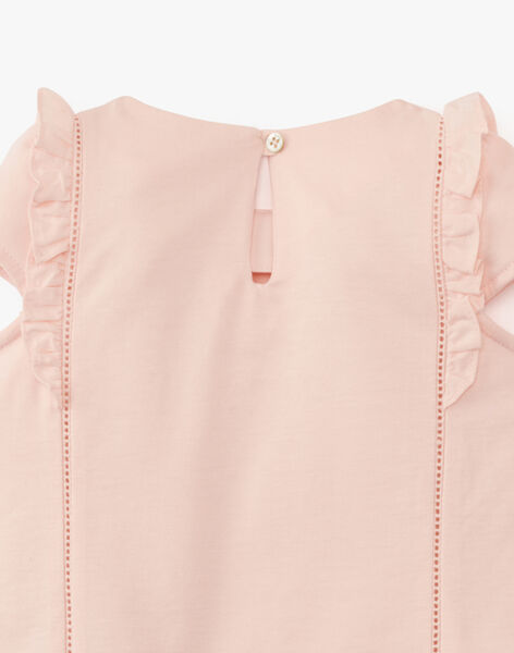 Tee-shirt fille en coton rose dragée  ALINDY 20 / 20VU1911N0ED310