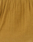 Blouse fille brodée en gaze de coton couleur bronze CLEMENCE 21 / 21VU1925N09900