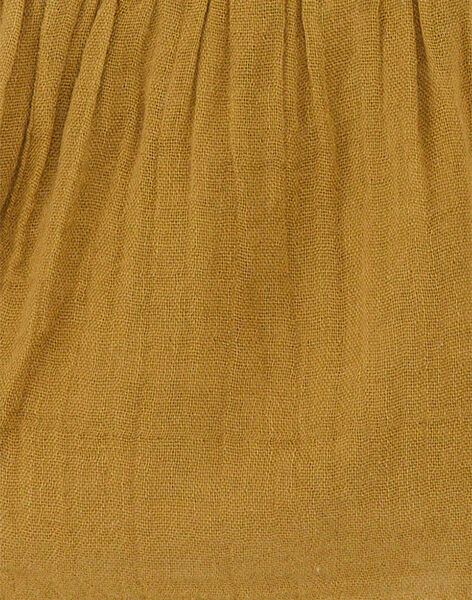 Blouse fille brodée en gaze de coton couleur bronze CLEMENCE 21 / 21VU1925N09900