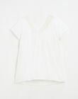 Tee-shirt ivoire finition dentelle ANTHEE IVOIRE-E / PTXW2615NAP005