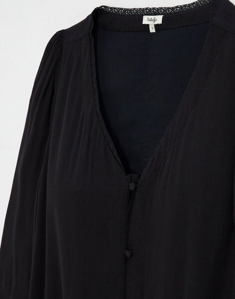 Robe noir  en viscose grossesse et allaitement DAPHNE-EL / PTXW2617NAS090