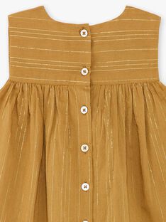 Robe bronze à rayures dorées Lurex® en coton fille CHARLOTTE 21 / 21VU1926N18900