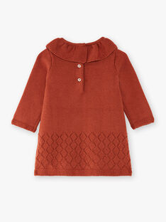 Robe fille en tricot coton et laine mérinos rouge brique BLANDINE 20 / 20IU19C1N18506