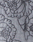Veste fille en chambray ouatiné et motif fleurs brodé  BENEDICTE 20 / 20IU1951N17P269