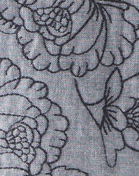 Veste fille en chambray ouatiné et motif fleurs brodé  BENEDICTE 20 / 20IU1951N17P269