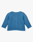 Cardigan fille coton pima couleur bleu nattier  ALYSSA 20 / 20VU1921N11201