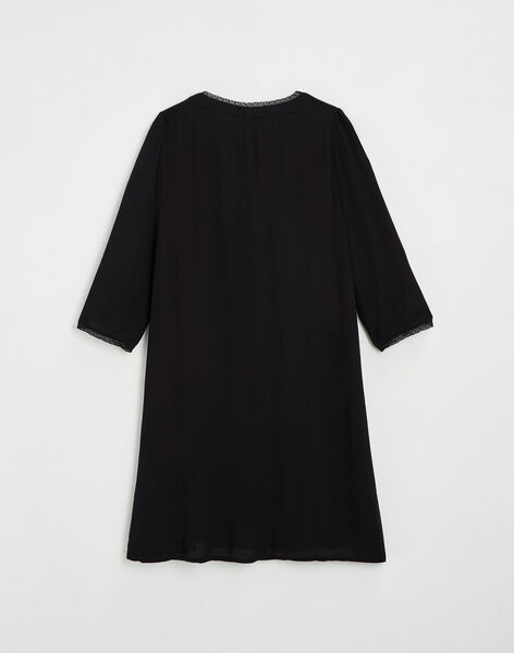 Robe noir  en viscose grossesse et allaitement DAPHNE-EL / PTXW2617NAS090