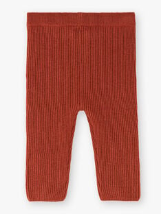 Caleçon fille rouge brique en côtes coton laine  BELA 20 / 20IU1951N3A506