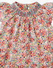 Robe fille manches courtes en tissu floral Liberty rose ARMELLE 20 / 20VU1919N18030