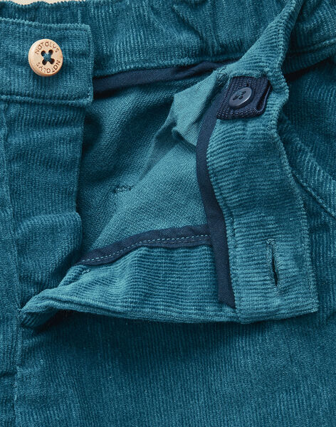 Pantalon velours côtelé bleu canard garçon   VALET 19 / 19IU2033N03714