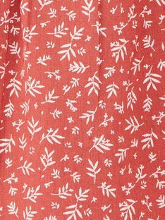 Robe fille terracotta en imprimé floral sur coton  CELINE 21 / 21VU1917N18E415