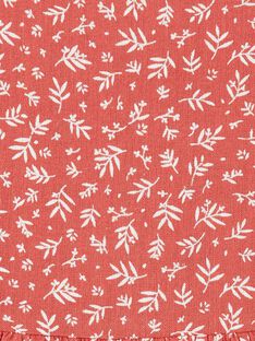 Robe enfant fille terracotta en imprimé floral sur coton  CELINE 468 21 / 21V129113N18410