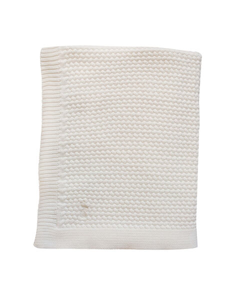 Couverture tricot Mies & Co blanc cassé 80x100 cm 0-6 mois COUV TRICOT BL / 19PCTE006DEL999