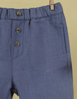 Pantalon bleu en coton et lin garçon THETIS 19 / 19VU2031N03208