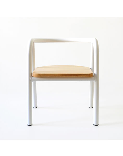 Chaise en métal blanc et bois CHAISE MET BLAN / 18PCMB003PMO000