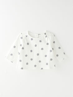 Tee-shirt fille vanille imprimé florale en interlock coton pima   BANEA 20 / 20IV2252N0F114