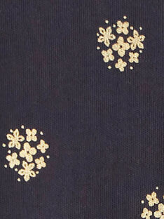 Tee-shirt fille interlock coton pima bleu nocturne en imprimé irisé doré  BRIANA 20 / 20IU1982N0F713