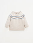 Pull tricot enfant avec motif jacquard en coton laine FLORENTIN 22 46 / 22I129283N13806