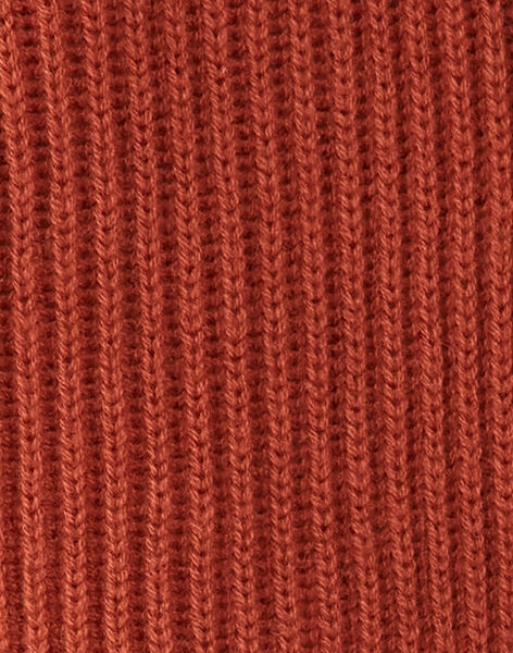 Cardigan fille rouge brique en côtes BIANCA 20 / 20IU1952N11506