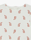 T-shirt fille manches longues vanille imprimé CAROLANE 21 / 21VU1911N0F114
