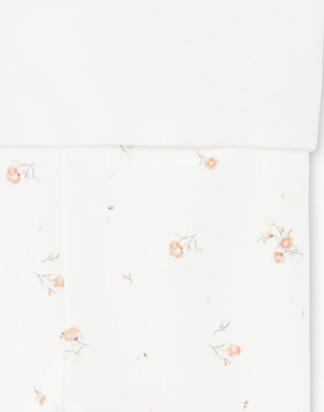 Leggings fille vanille en coton pima imprimé petites fleurs DEMY 21 / 21PV2213N3A114