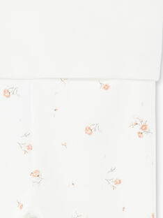 Leggings fille vanille en coton pima imprimé petites fleurs  DEMY 21 / 21PV2213N3A114