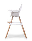 Chaise haute EVOLU 2 blanche/pieds bois CHH EV2 BLA BOI / 16PRR2003CHH000