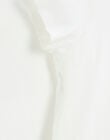 Tee-shirt ivoire finition dentelle coton bio ANTHEE IVOIRE-E / PTXW2615NAP005