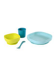 Set de vaisselle 4 pièces en silicone bleu SET VAIS BLEU 4 / 18PRR2001CREC218