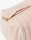 Trousse de toilette rose en gaze de coton matelassée fille  KIMIKO-EL / PTXQ6212TTO030