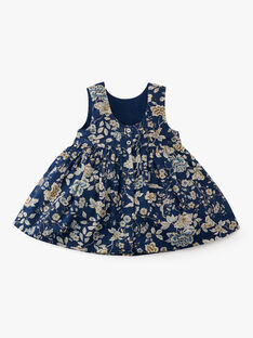 Robe chasuble et bloomer fille en tissu floral Liberty bleu ALONA 20 / 20VU1915N18099