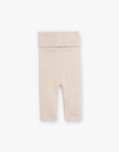 Pantalon tricot mixte noix en côtes coton laine mérinos   DINAMO 21 / 21PV2413N3AI812