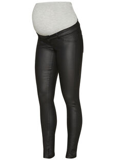 Jeans de grossesse slim enduit Mamalicious noir MLRAM SLIM 2 / 17PW26X6N44704