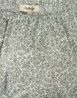 Robe bain de soleil et bloomer fille en tissu Liberty petites fleurs vertes ADONIA 20 / 20VU1926N18602