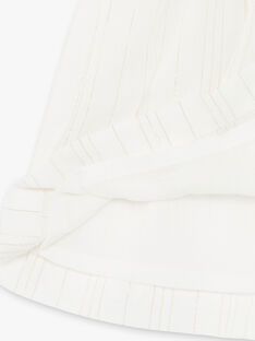 Robe vanille à rayures dorées Lurex® en coton fille CAPUCINE 21 / 21VU1918N18114