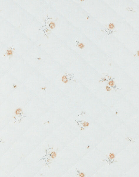 Grenouillère fille vanille en tubic coton pima  imprimé fleurs DIFLEURS 21 / 21PV7113N31114