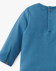 Tee shirt uni bleu natier manche longue avec motif animaux de la jungle garçon  ANDERSON 20 / 20VU2013N0F201