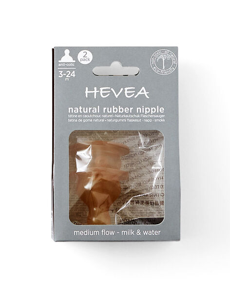Hevea Tétine - 3-36 Mois - 2 Pack - Caoutchouc Naturel - Gorgeous Grey & S