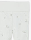 Pantalon mixte vanille en coton pima imprimé moutons  DESTIN 21 / 21PV2412N3A114