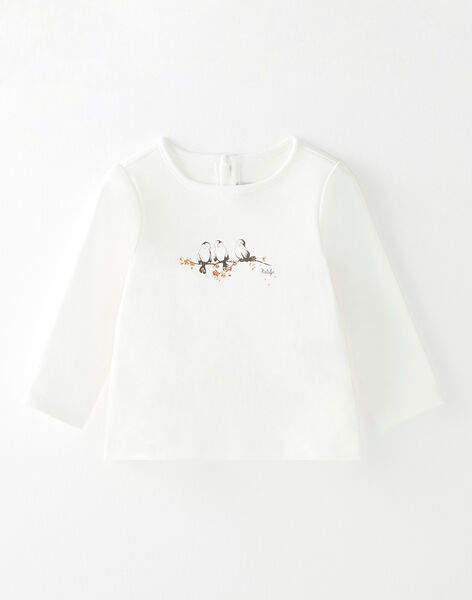 T-shirt blanc à motif oiseaux BETILOU 20 / 20IU1981N0F114
