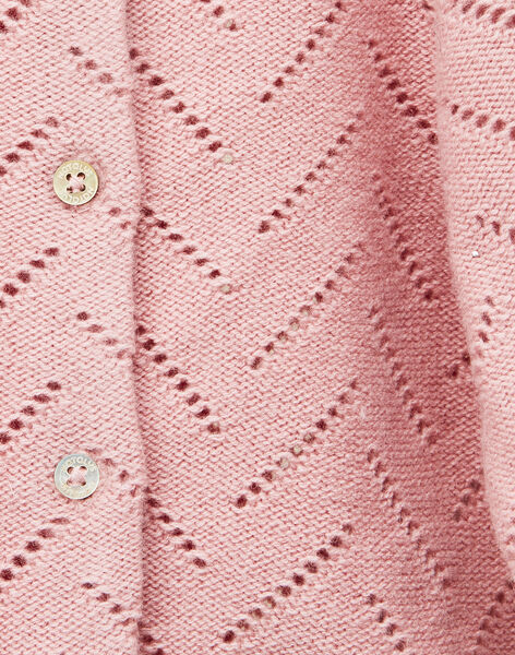 Cardigan tricot bois de rose fille    VINOLANE 19 / 19IV2212N11312
