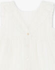Robe vanille à rayures dorées Lurex® en coton fille CAPUCINE 21 / 21VU1918N18114