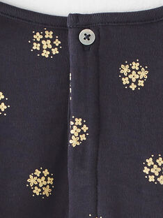 Tee-shirt fille interlock coton pima bleu nocturne en imprimé irisé doré  BRIANA 20 / 20IU1982N0F713
