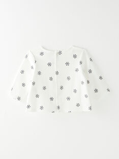 Tee-shirt fille vanille imprimé florale en interlock coton pima   BANEA 20 / 20IV2252N0F114