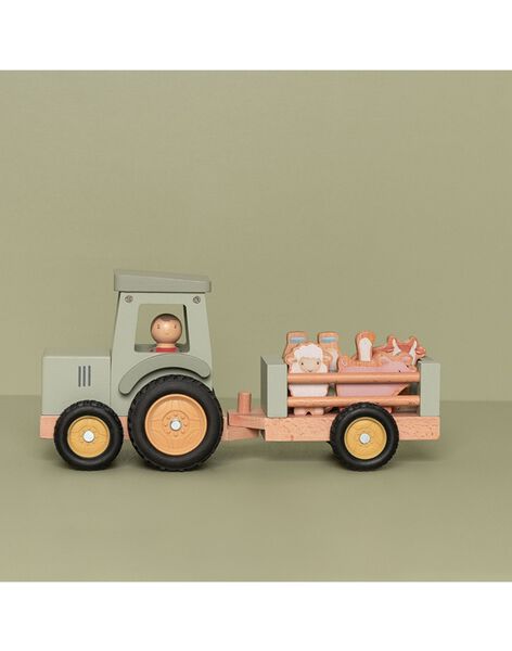 Tracteur avec remorque en bois Little farm TRAC BOI  FARM / 23PJJO050JBO999