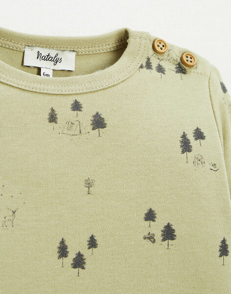 Tee shirt motif forêt en coton bio FIRGILE 22 / 22IU2016N0F613