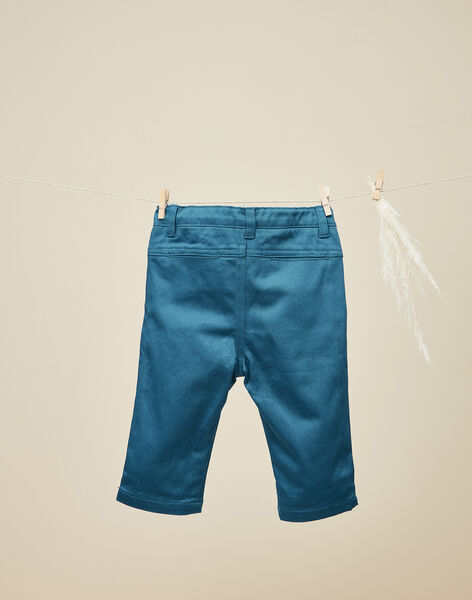 Pantalon en satin bleu canard garçon VIKING 19 / 19IU2021N03714