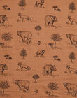 Lange 60 x 60 cm motif ours en gaze de coton bio OURSANGE-EL / PTXQ6311NAAI821