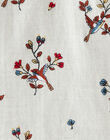 Robe fille beige chiné avec joli motif brodé oiseaux et fleurs   BRUNETTE 20 / 20IU19C2N18A011